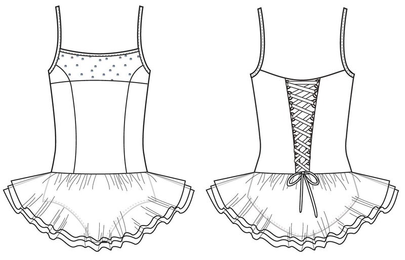 Mirella Girl's Corset Back Camisole Dance Tutu Dress - Image 2
